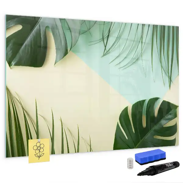 Schreib-Magnettafel mit Monstera-Blätter Motiv