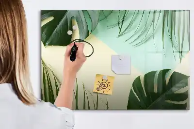 Schreib-Magnettafel mit Monstera-Blätter Motiv