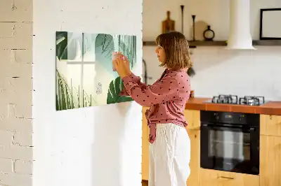 Schreib-Magnettafel mit Monstera-Blätter Motiv
