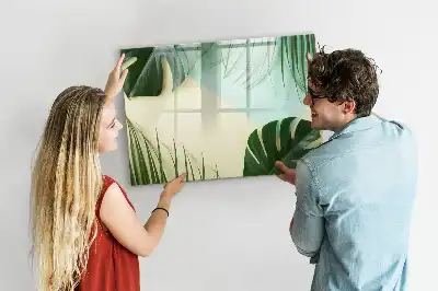 Schreib-Magnettafel mit Monstera-Blätter Motiv
