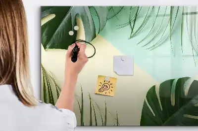Schreib-Magnettafel mit Monstera-Blätter Motiv