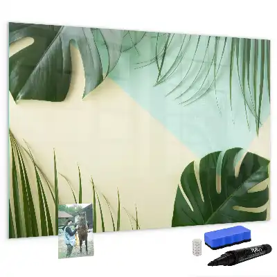 Schreib-Magnettafel mit Monstera-Blätter Motiv