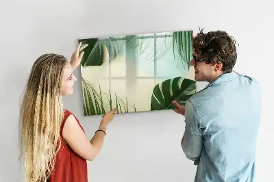 Schreib-Magnettafel mit Monstera-Blätter Motiv