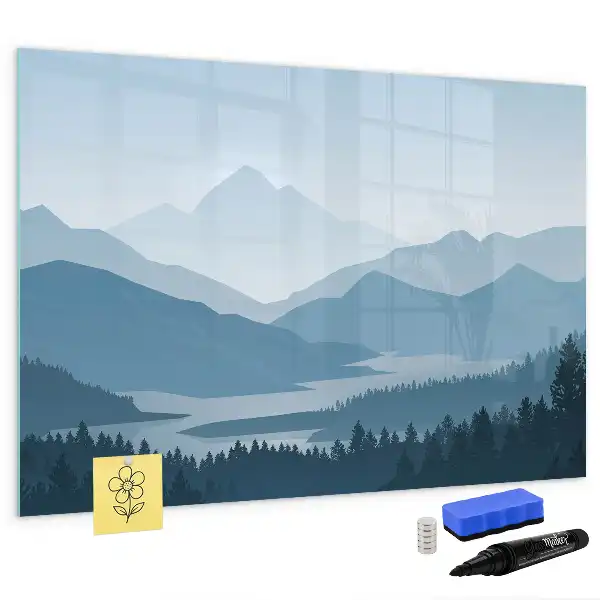 Schreib-Magnettafel mit Motiv Berglandschaft