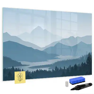 Schreib-Magnettafel mit Motiv Berglandschaft