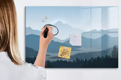Schreib-Magnettafel mit Motiv Berglandschaft