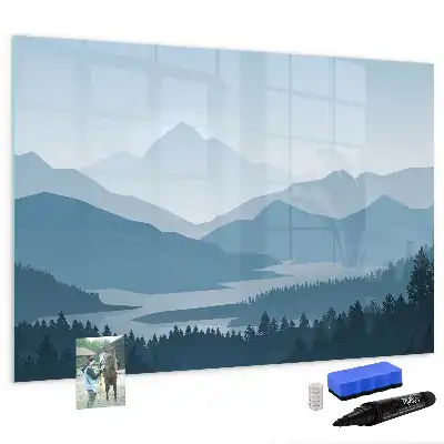 Schreib-Magnettafel mit Motiv Berglandschaft