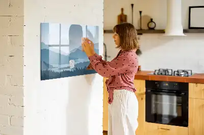 Schreib-Magnettafel mit Motiv Berglandschaft