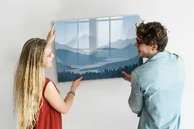 Schreib-Magnettafel mit Motiv Berglandschaft