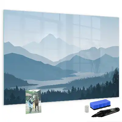 Schreib-Magnettafel mit Motiv Berglandschaft