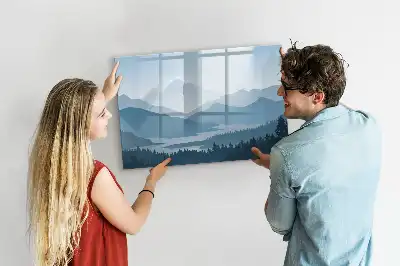 Schreib-Magnettafel mit Motiv Berglandschaft