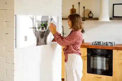 Schreib-Magnettafel mit Sukkulenten-Motiv und Brille
