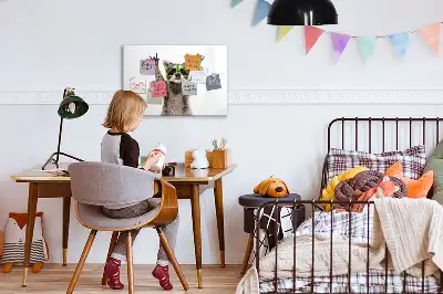 Schreib-Magnettafel mit Sukkulenten-Motiv und Brille