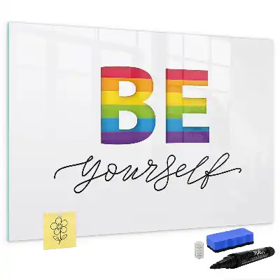 Schreib-Magnettafel mit Spruch Sei du selbst