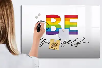 Schreib-Magnettafel mit Spruch Sei du selbst