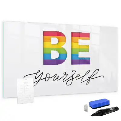 Schreib-Magnettafel mit Spruch Sei du selbst