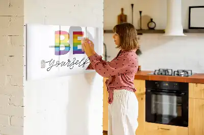 Schreib-Magnettafel mit Spruch Sei du selbst