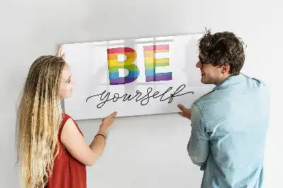 Schreib-Magnettafel mit Spruch Sei du selbst
