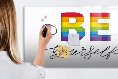 Schreib-Magnettafel mit Spruch Sei du selbst