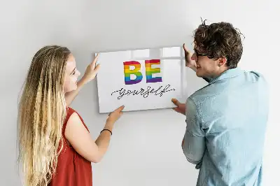 Schreib-Magnettafel mit Spruch Sei du selbst