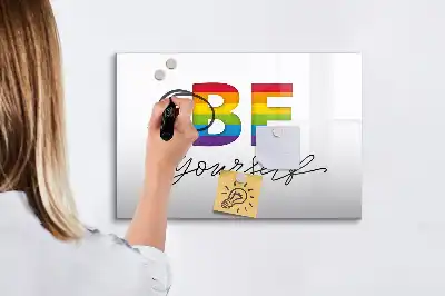 Schreib-Magnettafel mit Spruch Sei du selbst