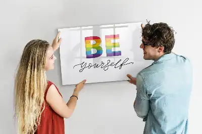 Schreib-Magnettafel mit Spruch Sei du selbst