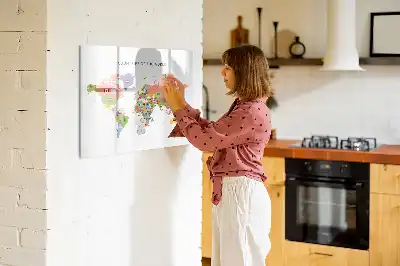 Beschreibbare Magnettafel mit Flaggen-Motiv