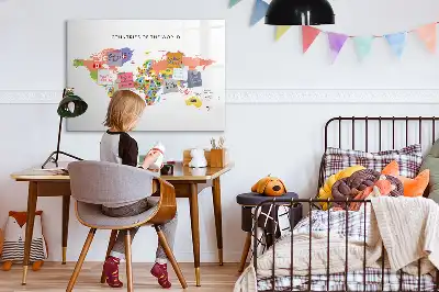 Beschreibbare Magnettafel mit Flaggen-Motiv