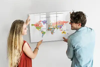 Beschreibbare Magnettafel mit Flaggen-Motiv