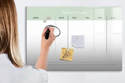 Wochenplaner beschreibbare Magnettafel