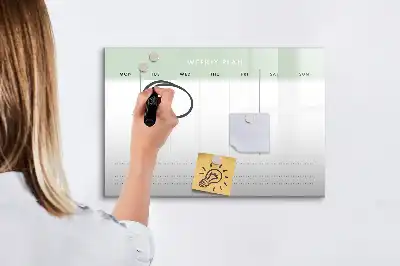 Wochenplaner beschreibbare Magnettafel