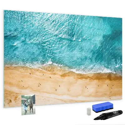 Schreib-Magnettafel mit dem Motiv Menschen am Strand