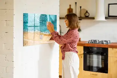 Schreib-Magnettafel mit dem Motiv Menschen am Strand