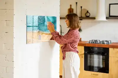 Schreib-Magnettafel mit dem Motiv Menschen am Strand