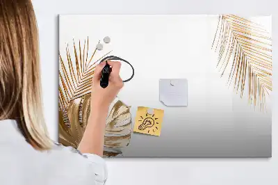 Beschreibbare Magnettafel mit Motiv exotische Blätter