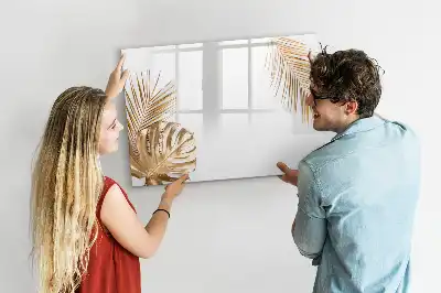 Beschreibbare Magnettafel mit Motiv exotische Blätter