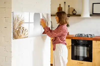 Beschreibbare Magnettafel mit Motiv exotische Blätter