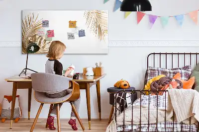 Beschreibbare Magnettafel mit Motiv exotische Blätter