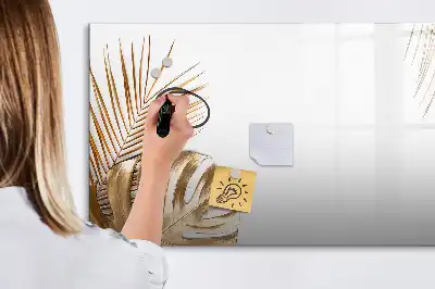 Beschreibbare Magnettafel mit Motiv exotische Blätter