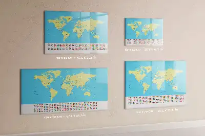 Schreib-Magnettafel in Form einer klassischen Weltkarte