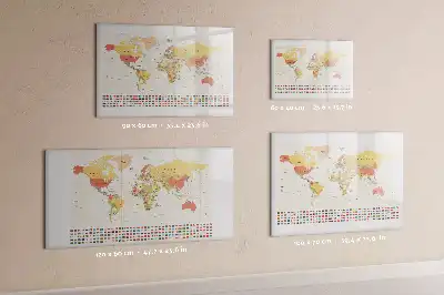 Magnetische Weltkarte als beschreibbare Magnettafel