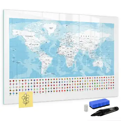 Beschreibbare Magnettafel mit Kontinentkarten