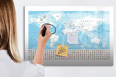 Beschreibbare Magnettafel mit Kontinentkarten