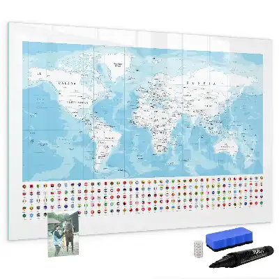 Beschreibbare Magnettafel mit Kontinentkarten