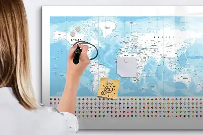 Beschreibbare Magnettafel mit Kontinentkarten