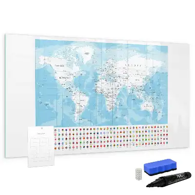 Beschreibbare Magnettafel mit Kontinentkarten
