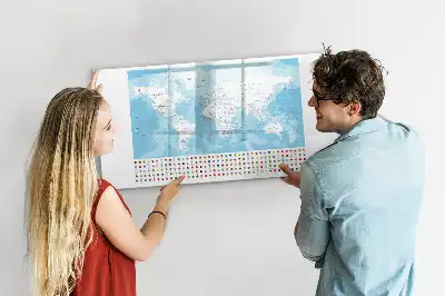 Beschreibbare Magnettafel mit Kontinentkarten