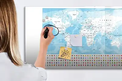 Beschreibbare Magnettafel mit Kontinentkarten