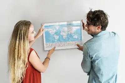 Beschreibbare Magnettafel mit Kontinentkarten