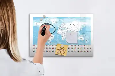 Beschreibbare Magnettafel mit Kontinentkarten